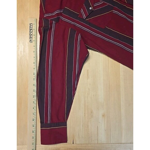 Vintage Wrangler Western Shirt Mens XL Red Stripe Pearl Snap X-Long Tails - Picture 5 of 8